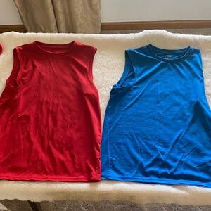 Boys Tek Gear 14/16 active Sleeveless Tank Top - Red & Blue white